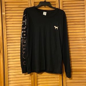 PINK Glitter Rose Gold Long Sleeve Shirt